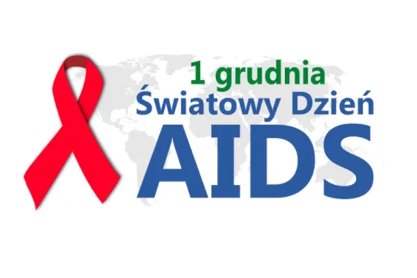 Na zdjęciu plakat Światowego Dnia AIDS