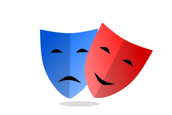 Na zdjęciu teatralne maski