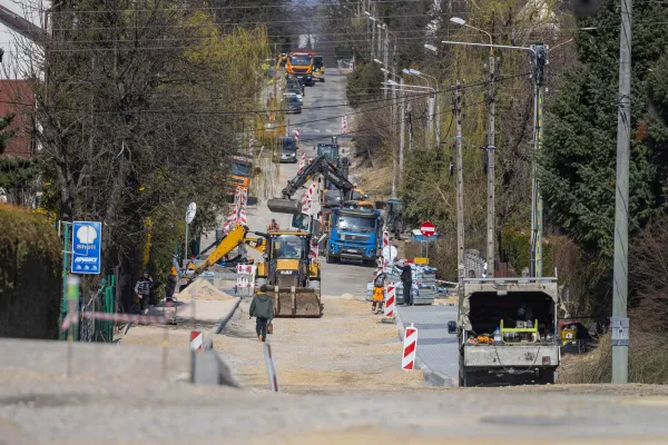 Na zdjęciu remontowana ulica 