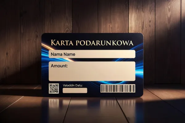 na zdjęciu karta podarunkowa