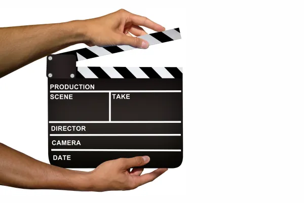 Na zdjęciu filmowy klaps